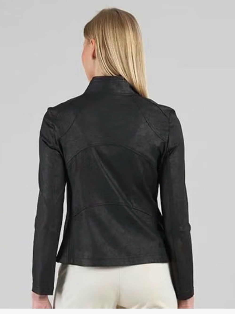 NWOT Clara Sun Woo liquid leather signature Black Moto Jacket size 1X - Picture 7 of 12